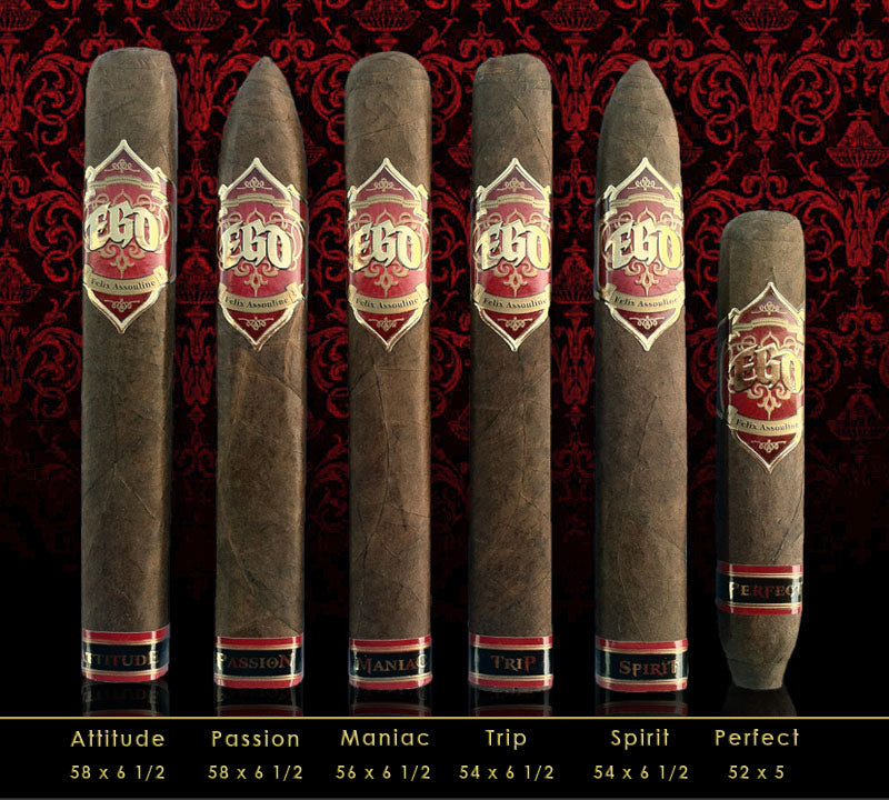 The EGO Red sizes standing side by side, each named beneath