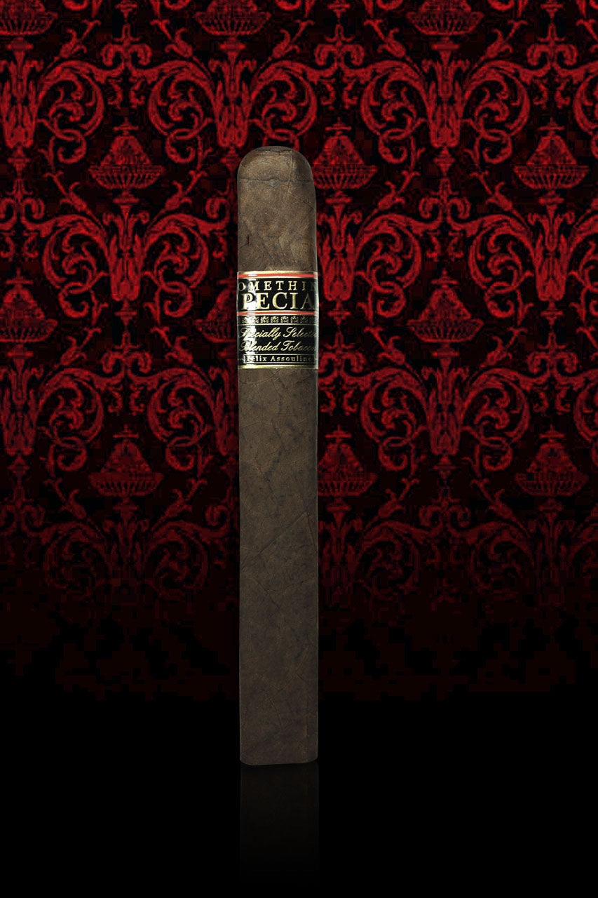 A single Something Special torpedo against red damask