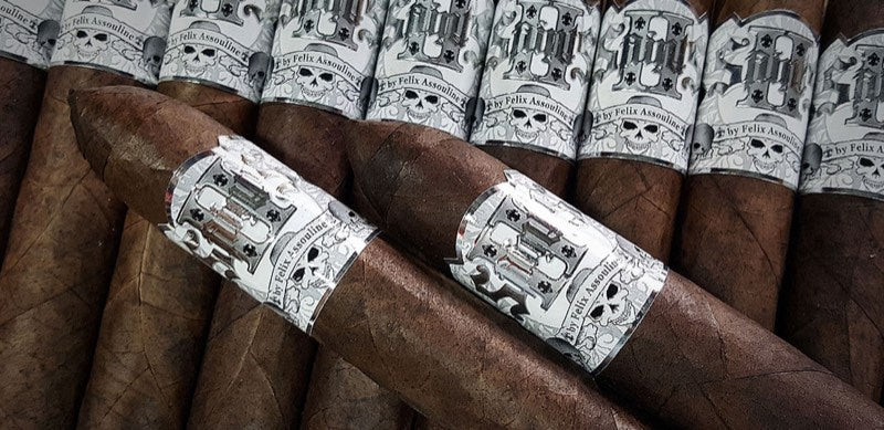 II Saints Platinum cigars in a row, banded in platinum and white